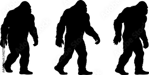 Bigfoot Silhouettes Vector Set" vector bundle
