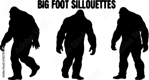 Bigfoot Silhouettes Vector Set" vector bundle