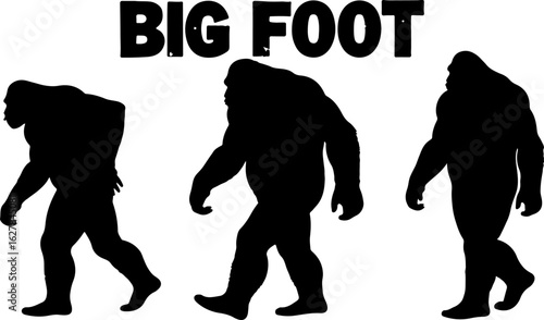 Bigfoot Silhouettes Vector Set" vector bundle