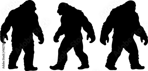 Bigfoot Silhouettes Vector Set" vector bundle