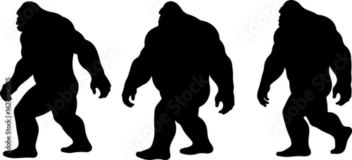 Bigfoot Silhouettes Vector Set" vector bundle