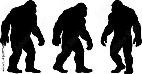 Bigfoot Silhouettes Vector Set" vector bundle