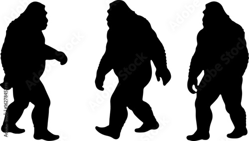 Bigfoot Silhouettes Vector Set" vector bundle