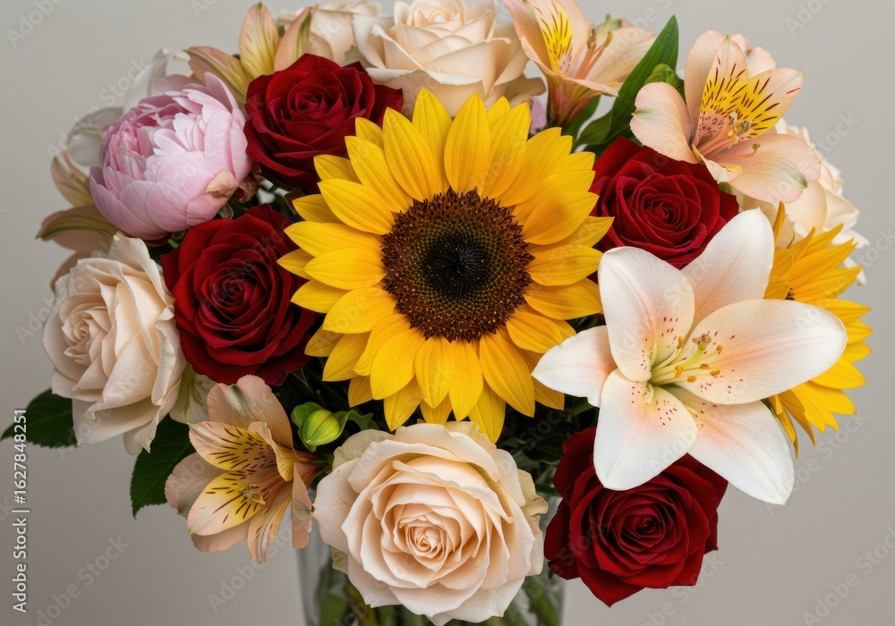 Fototapeta premium Vibrant flower bouquet close-up