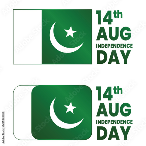 Gradient Style Pakistani Flag Vector Illustration