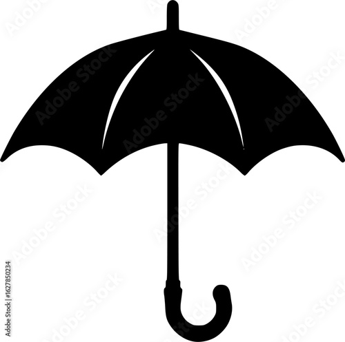 black umbrella isolated on white background