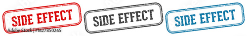 side effect stamp. side effect rectangular stamp set isolated on white background