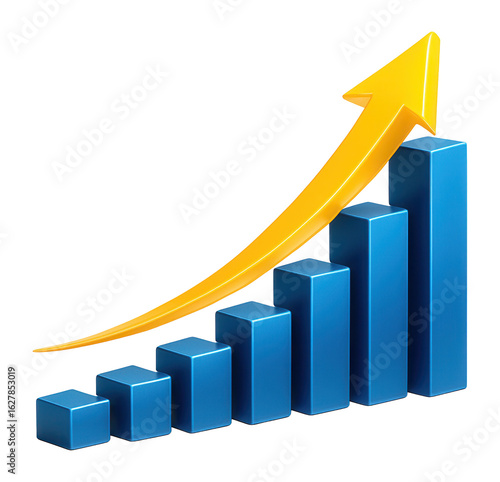 Blue bar graph with an upward-pointing yellow arrow illustrating growth, progress, and success in business or financial contexts. Free Download Blue bar graph with an upward-pointing yellow arrow illustrating growth, progress, and success in business or financial contexts. - GFXLoad
