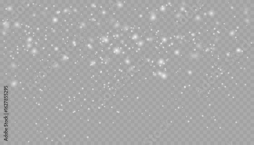 Realistic falling snow with snowflakes and clouds. Snowfall, snowflakes in different shapes and forms. Many white cold flake PNG elements
