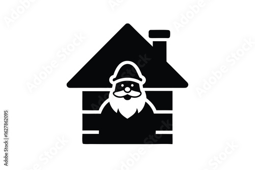 santa chimney vector icon