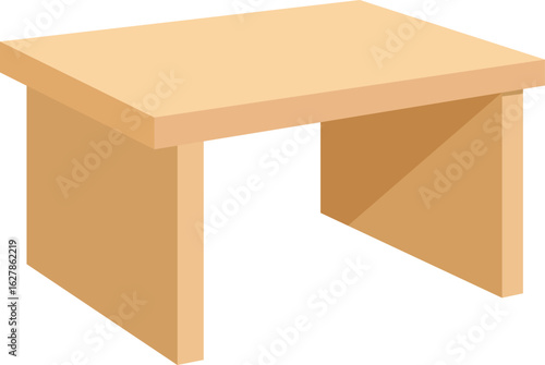 Minimalist wooden stool illustration ideal for home decor and furniture design projects
