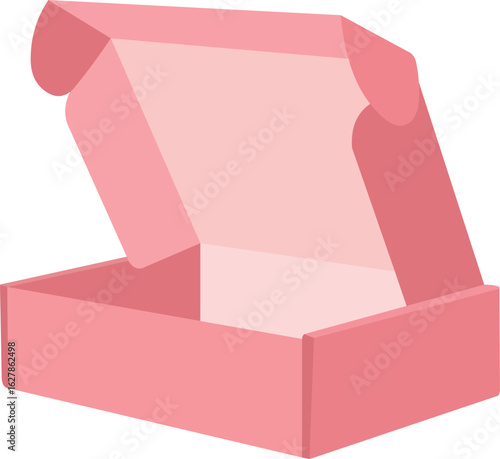 Open coral shipping box offers minimalist design for product packaging and unboxing experiences
