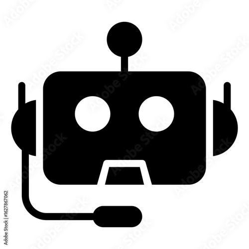 robot support solid icon 
