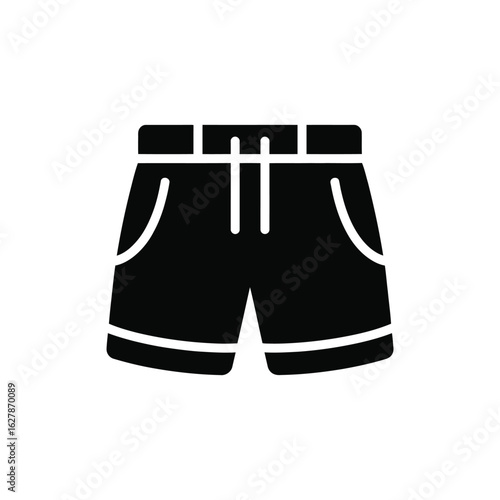 Black shorts icon with pockets and belt loops