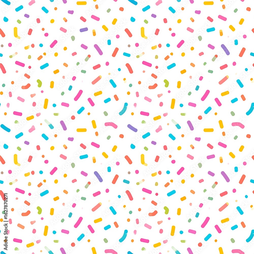 Colorful sprinkles pattern on white background Colorful sprinkles pattern on white background