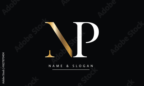 NP, PN, N, P Abstract Letters Logo Monogram