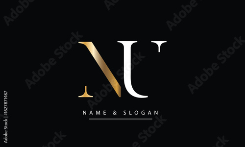 NU, UN, N, U Abstract Letters Logo Monogram