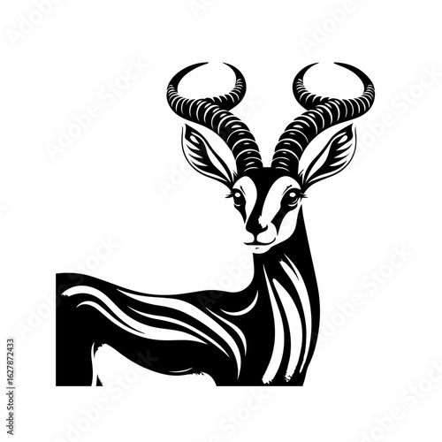 Stylized illustration of an antelope isolated on white background