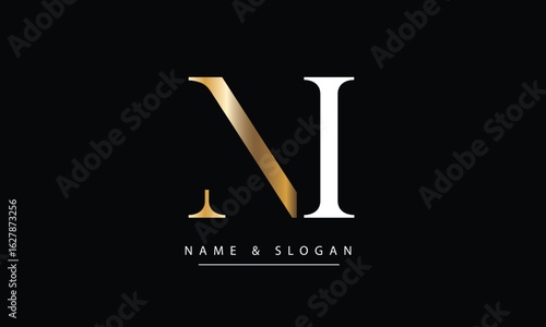 NI, IN, N, I Abstract Letters Logo Monogram