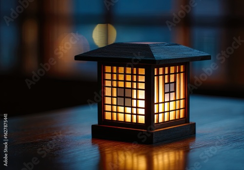 Wallpaper Mural Small, wooden lantern glows warmly Torontodigital.ca