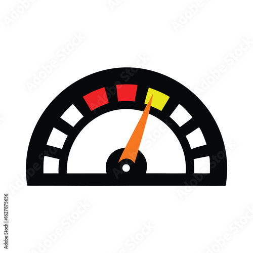 Stylized Speedometer Icon – Flat Modern Vector