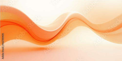 Abstract orange wave background with flowing lines and a modern curve design