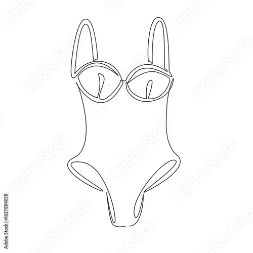One continuous single drawing line art flat doodle lingerie, beauty, underclothing, elegance, young adult, fashionable. Isolated image hand draw contour on a white background, hand drawn, not AI