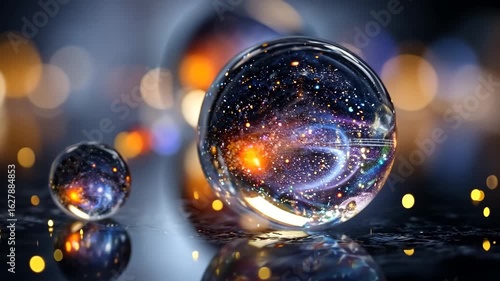 Wallpaper Mural Crystal sphere reflects galactic cosmos beauty dreamscape orbs Torontodigital.ca