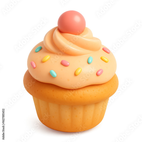 Deliciously cute stylized cupcake, perfect for sweet-themed projects. Whimsical and playful design.