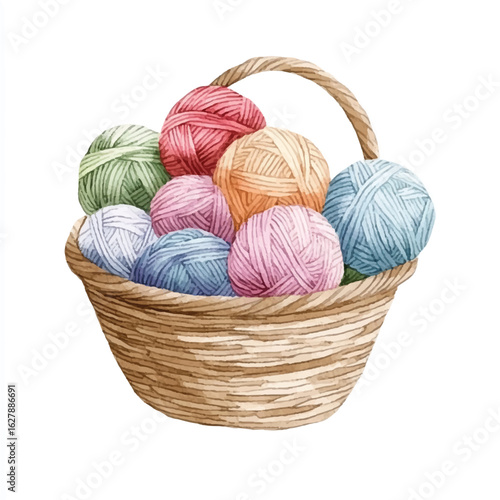 a cute Basket full o colorful yarn balls