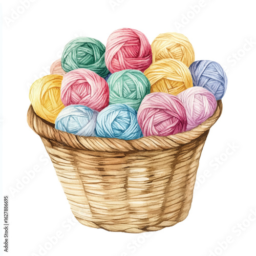 a cute Basket full o colorful yarn balls