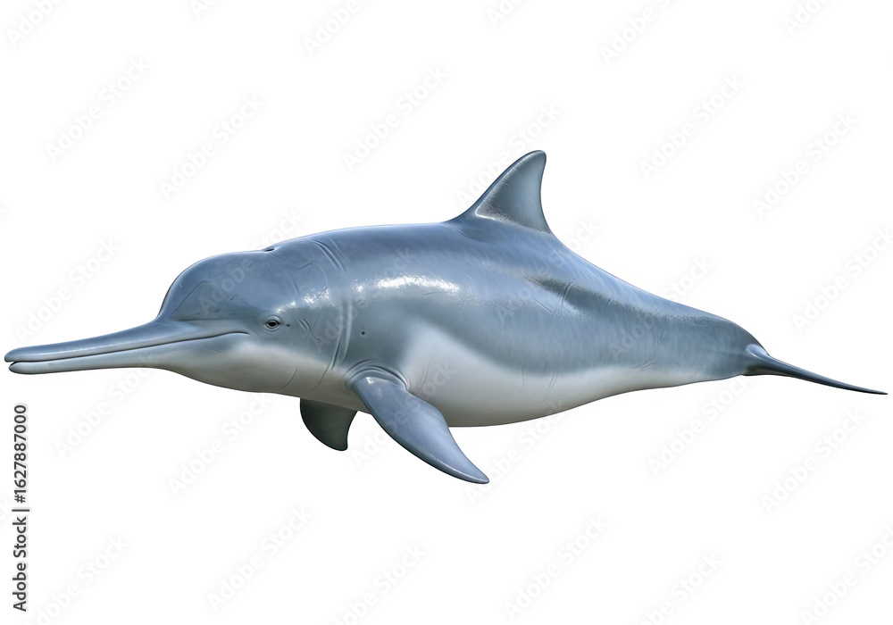 Fototapeta premium A striking illustration of a dolphin swimming in the ocean, isolated on a transparent background, emphasizing its sleek body and aquatic grace