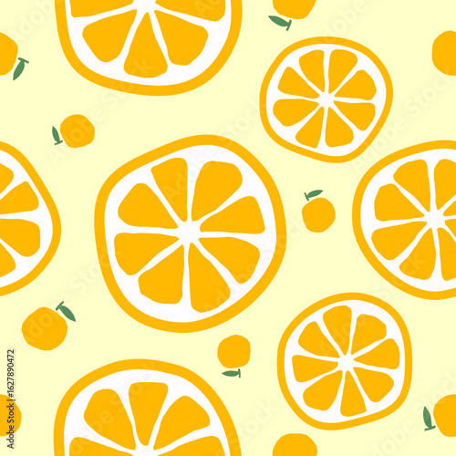 Cute orange fruits pattern background vector design