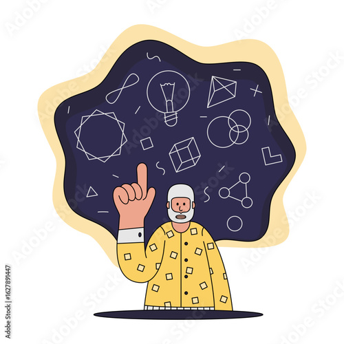 Brilliant mind shares innovative idea with insightful gesture, sparking creativity and new possibilities for business growth.