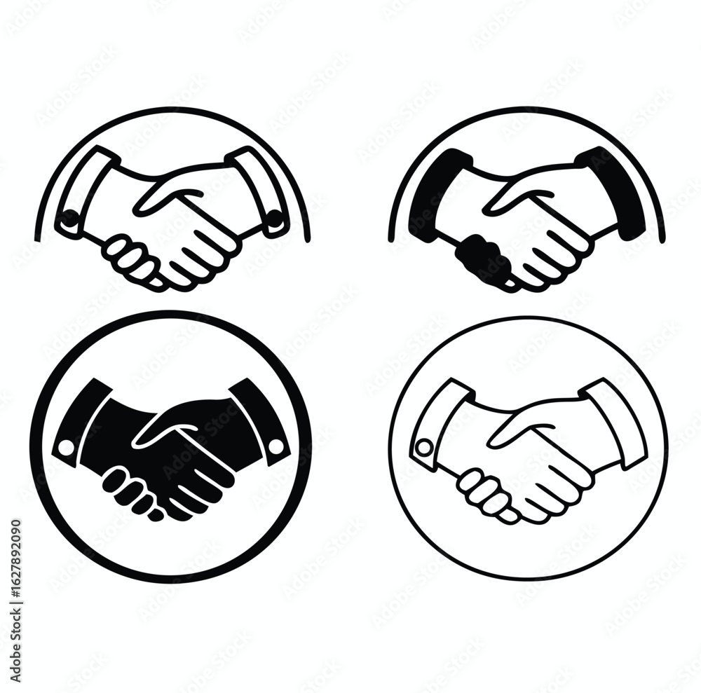 Fototapeta premium vector illustration of a set of handshek icon