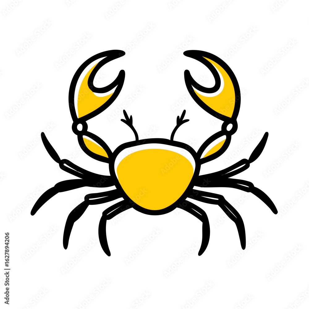 Yellow crab isolated on white background Yellow crab isolated on white background