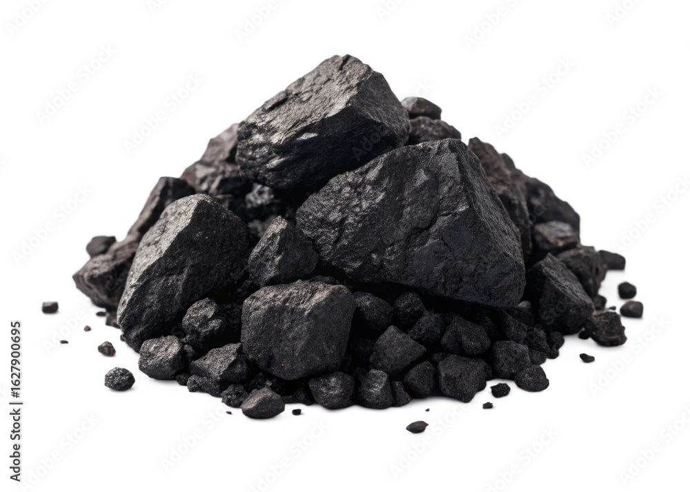 Fototapeta premium Coal isolated on a transparent background.