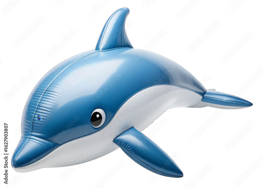 Fototapeta premium Dolphin Inflatable pool toy isolated on a transparent background.