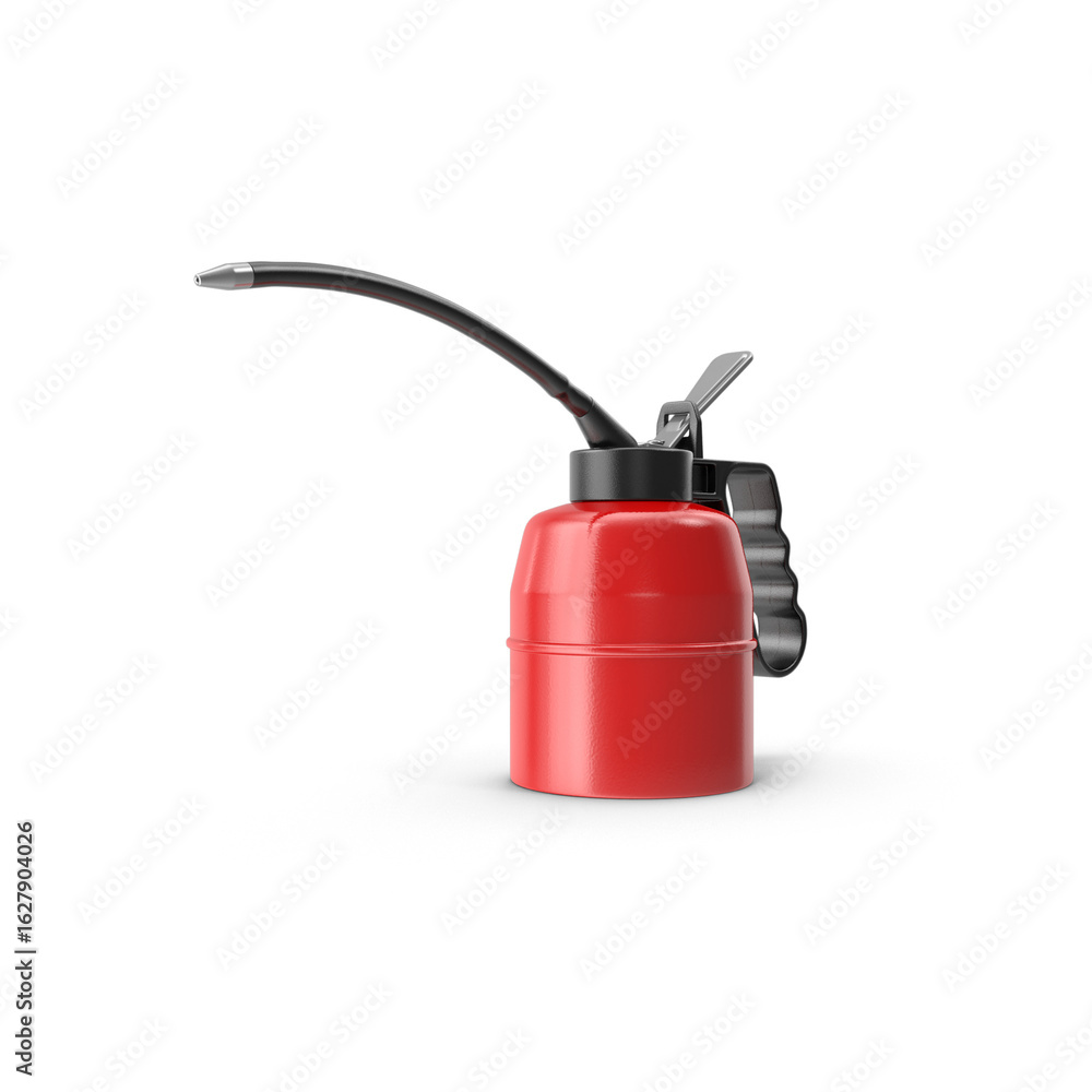 Fototapeta premium Red Oil Can with Long Spout and Handle Isolated on Transparent Background