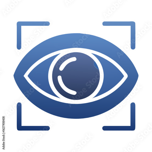 Biometric eye scanning icon for digital security, AI surveillance, and identity recognition technology.