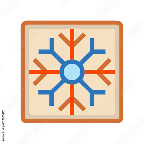 Smart climate control system vector icon showing heating and cooling with a snowflake symbol.