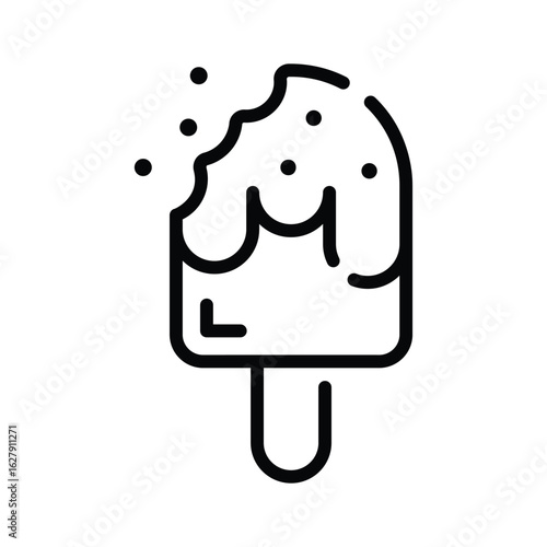 Easy to edit outline icon of fruity popsicle