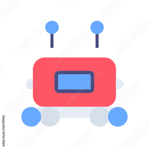 Futuristic Bot: A minimalist illustration presents a friendly and approachable robot design, radiating a sense of technological charm and modern simplicity.