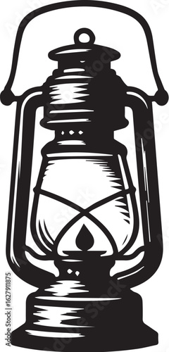 Antique kerosene lantern illustration