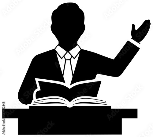 Lawyer in a courtroom with colleagues negotiating contracts and advising clients researching documents