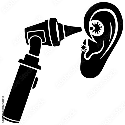 Otoscope examination of the ear and inner eardrum view analysis procedure diagnosis treatment observation evaluation surgeryCallCheck