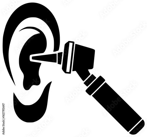 Otoscope examination of the ear and inner eardrum view analysis procedure diagnosis treatment observation evaluation surgeryCallCheck