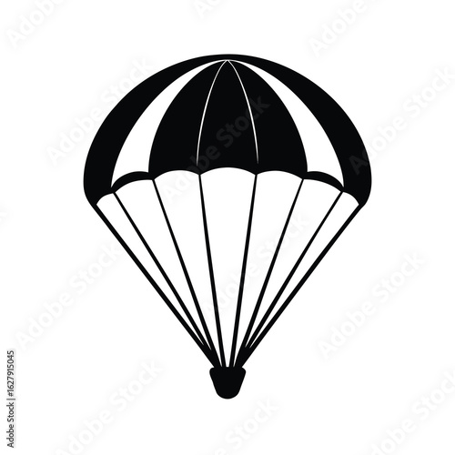 Silhouette of a parachute on white background Vector illustration