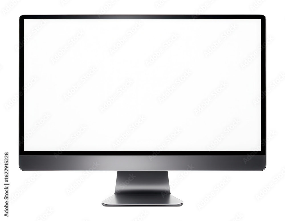 Sleek and modern widescreen computer monitor with a blank screen on transparent background. Sleek and modern widescreen computer monitor with a blank screen on transparent background.