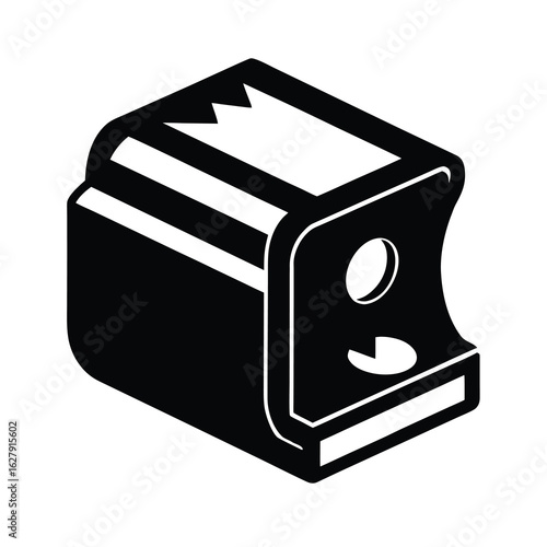 Silhouette of a pencil sharpener on white background Vector illustration